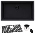 Ruvati epiGranite — Tarja de Cocina de 30 x 18 pulg en Granito Compuesto — Negro Medianoche