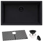 Ruvati epiGranite — Tarja de Cocina de 30 x 18 pulg en Granito Compuesto — Negro Medianoche