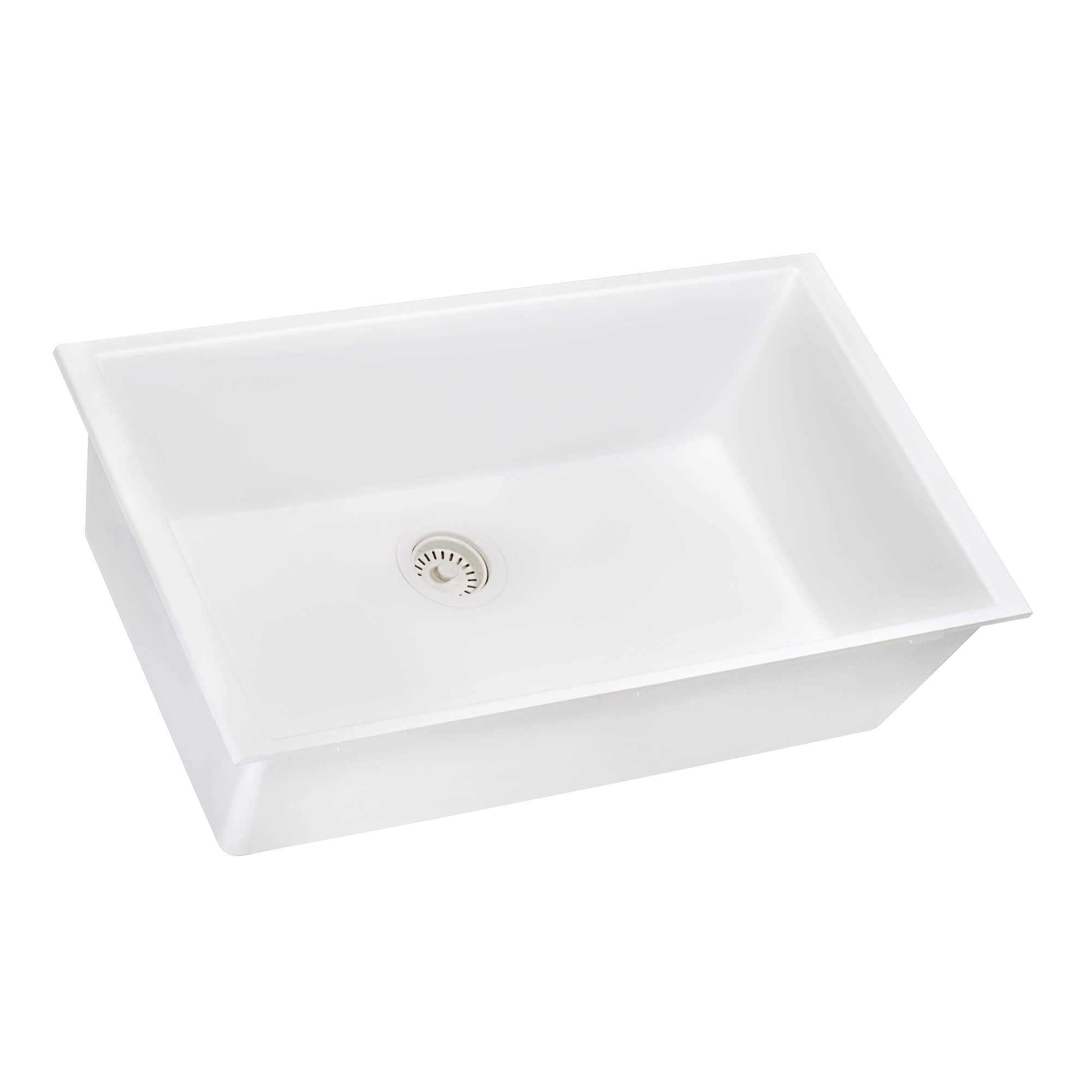Ruvati epiGranite — Tarja de Cocina de 30 x 18 pulg en Granito Compuesto — Blanco Ártico — 3