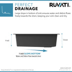 Ruvati epiGranite — Tarja de Cocina de 31 x 19 pulg en Granito Compuesto — Espresso — 3