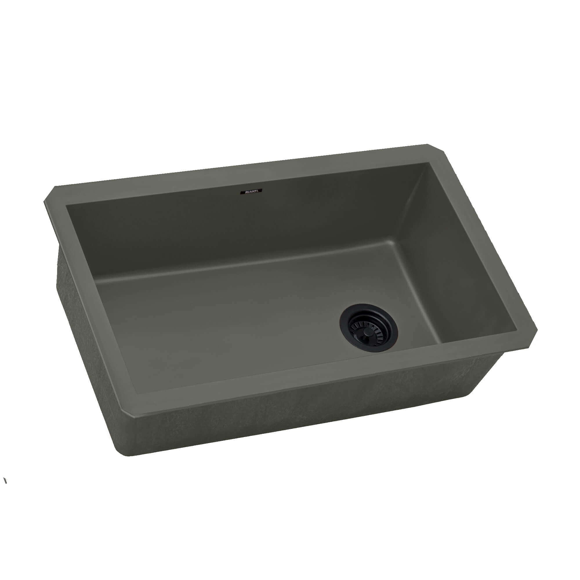 Ruvati epiGranite — Tarja de Cocina de 31 x 19 pulg en Granito Compuesto — Verde Enebro — 1
