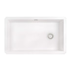 Ruvati epiGranite — Tarja de Cocina de 31 x 19 pulg en Granito Compuesto — Blanco Ártico