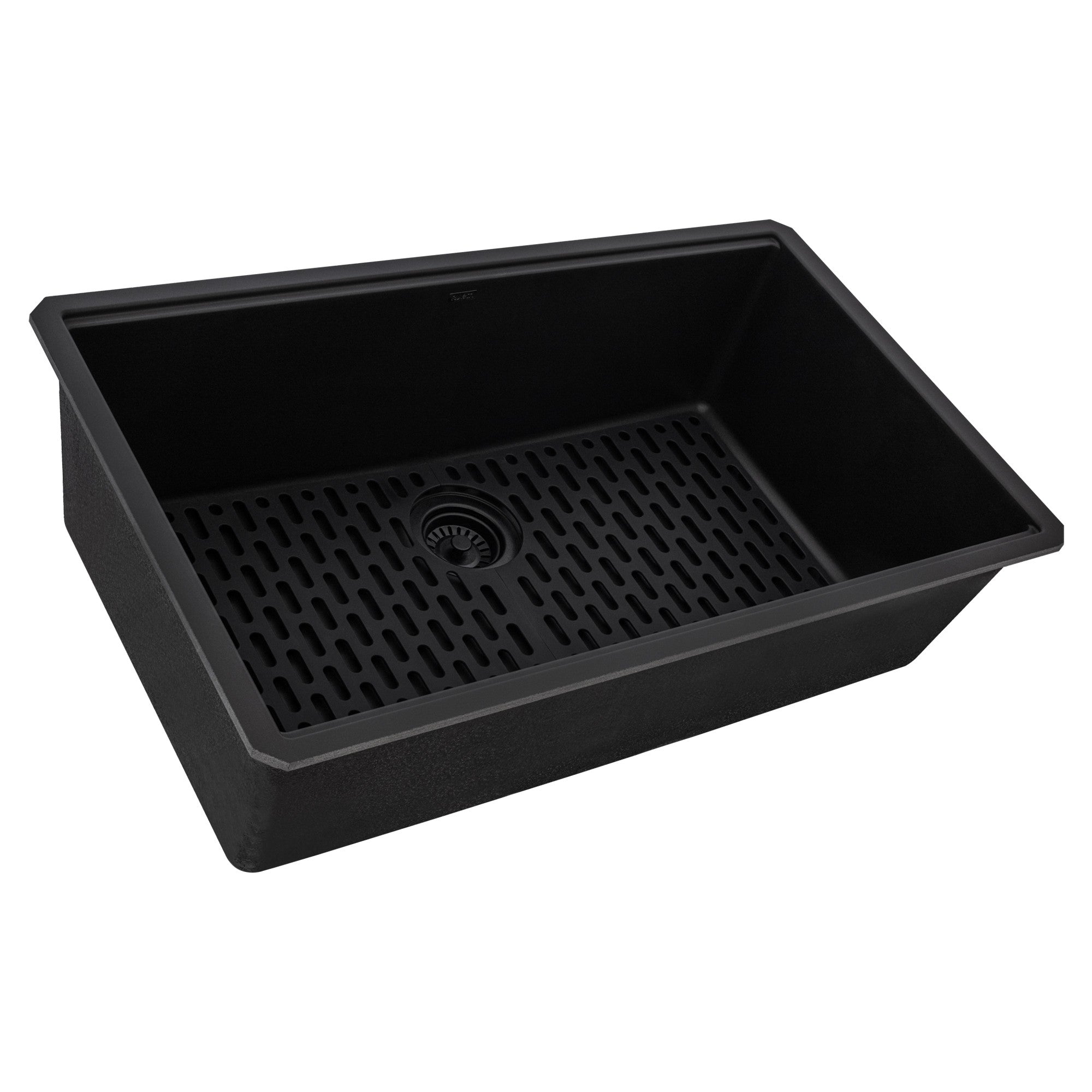 Ruvati epiGranite — Tarja de Cocina de 33 x 19 pulg en Granito Compuesto — Negro Medianoche