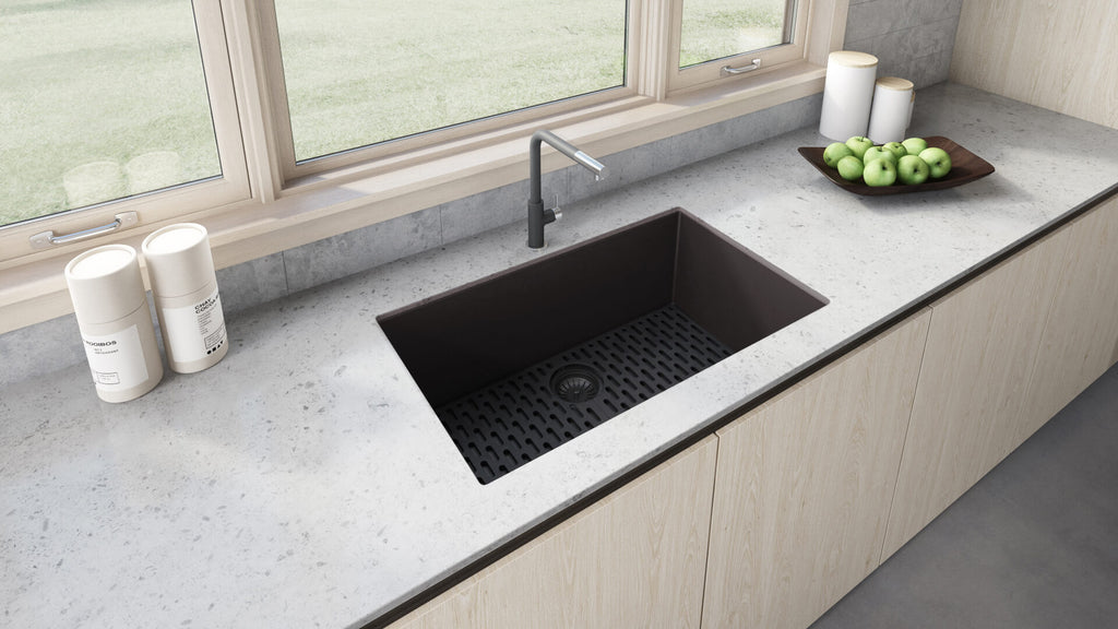 Ruvati epiGranite — Tarja de Cocina de 33 x 19 pulg en Granito Compuesto — Espresso — 3