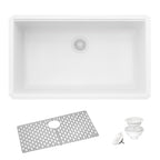 Ruvati epiGranite — Tarja de Cocina de 33 x 19 pulg en Granito Compuesto — Blanco Ártico — 1