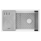 Ruvati epiStage — Tarja Workstation de Cocina en Granito Compuesto — Blanco Ártico — 1
