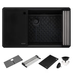 Ruvati epiStage — Tarja Workstation de Cocina en Granito Compuesto — Negro Mate — 2