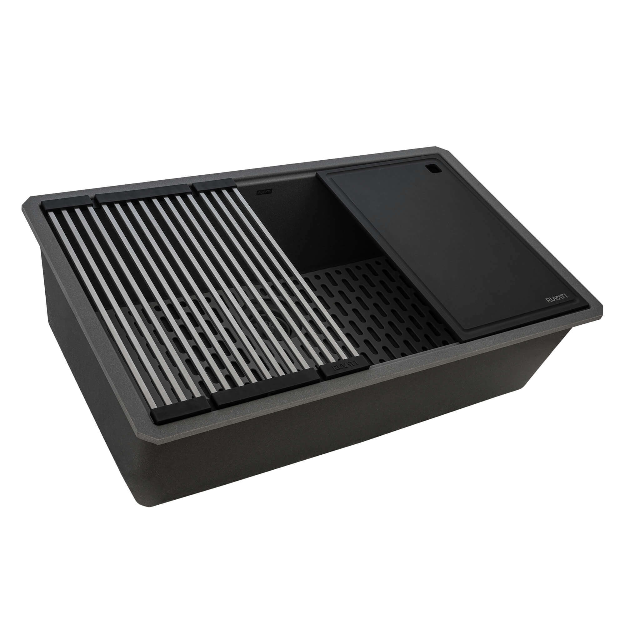 Ruvati epiStage — Tarja Workstation de Cocina en Granito Compuesto — Gris Urbano — 4