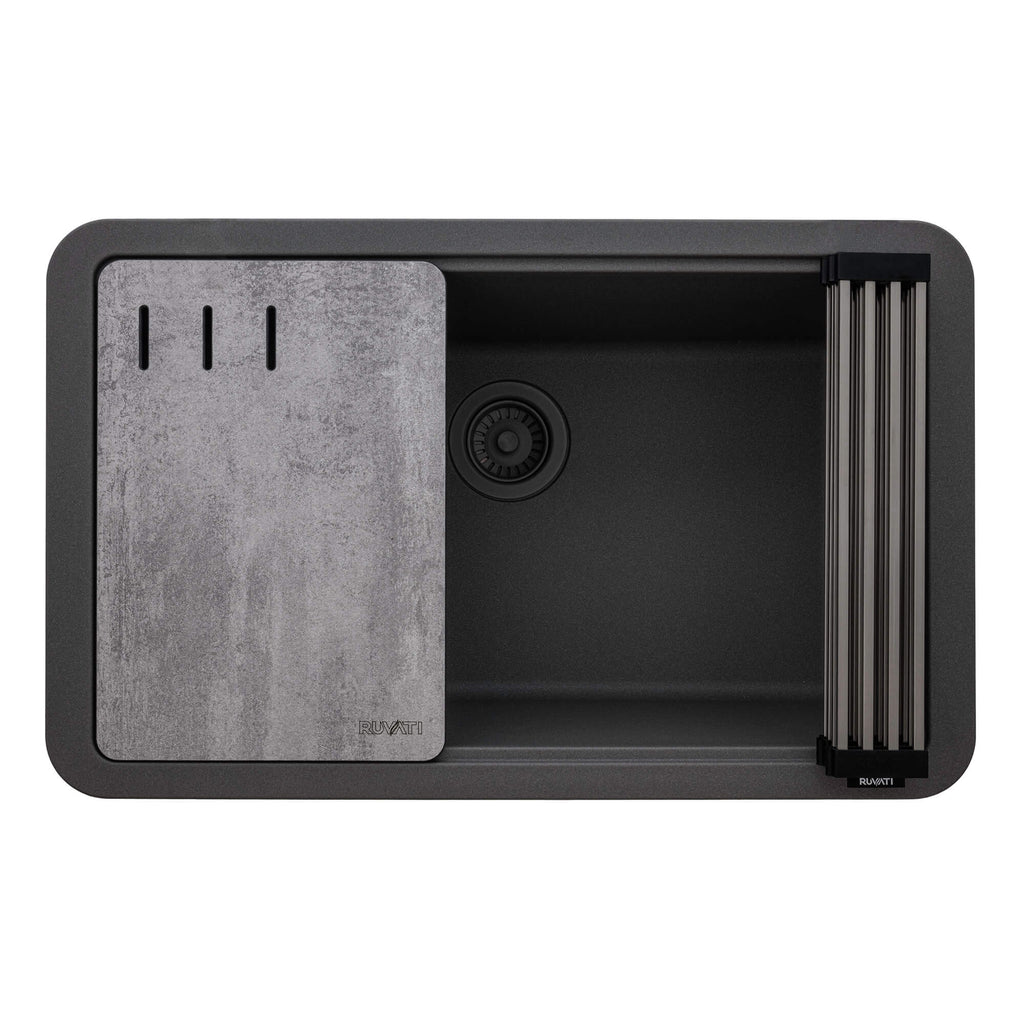 Ruvati epiStage — Tarja Workstation de Cocina en Granito Compuesto — Gris Urbano — 3