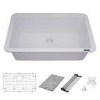 Ruvati epiStage — Tarja Workstation de Cocina en Granito Compuesto — Blanco Ártico — 1