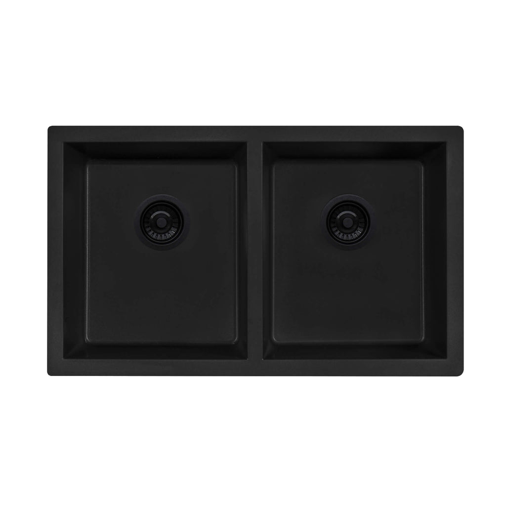 Ruvati epiGranite — Tarja de Cocina de 32 x 19 pulg en Granito Compuesto — Negro Medianoche