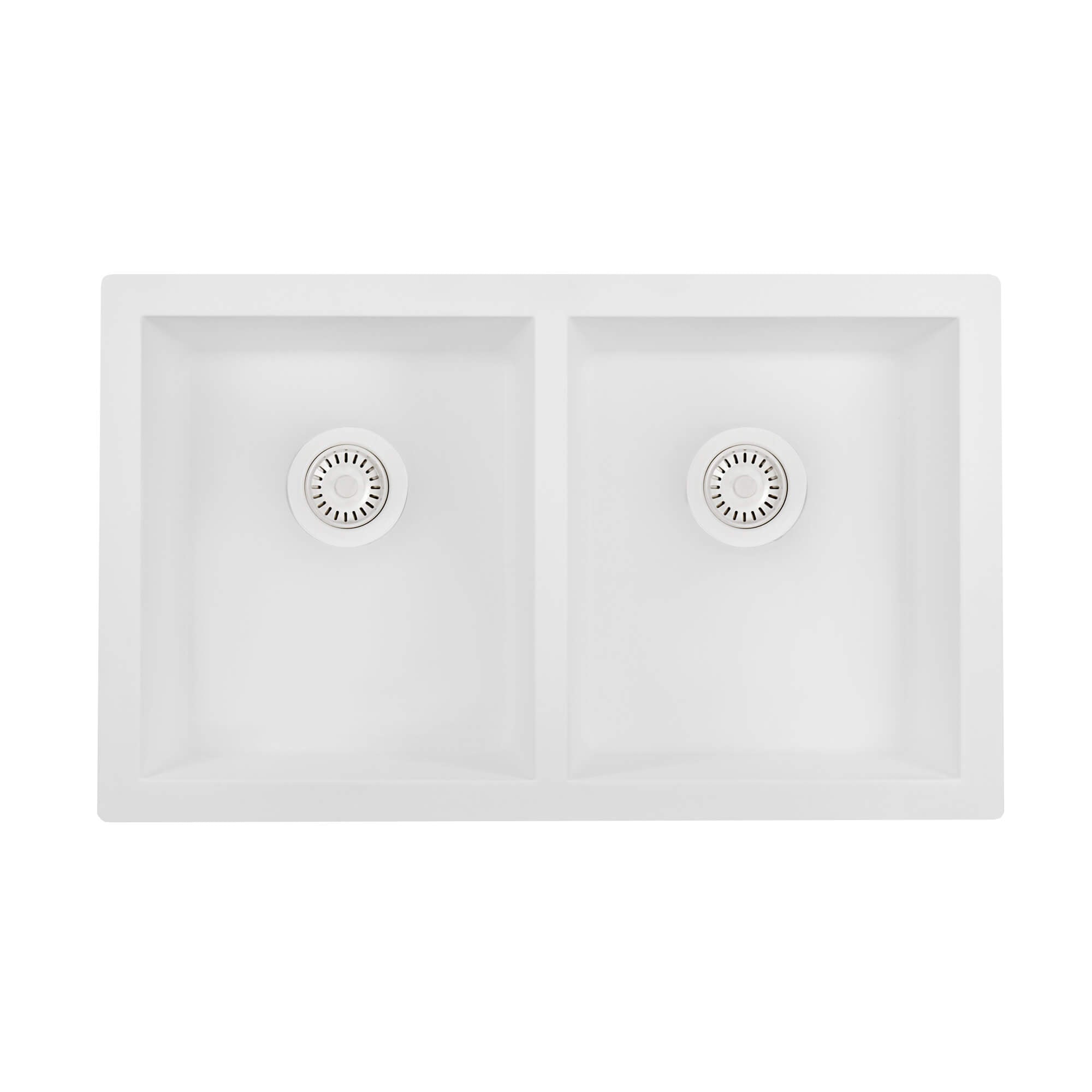 Ruvati epiGranite — Tarja de Cocina de 32 x 19 pulg en Granito Compuesto — Blanco Ártico