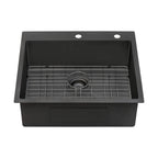 Ruvati Terraza — Tarja Workstation de Cocina en Acero Inoxidable — Negro Gunmetal — 3