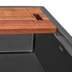 Ruvati Giana — Tarja Workstation de Cocina en Acero Inoxidable — Negro Gunmetal — 1
