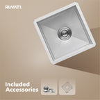 Ruvati Nesta — Tarja de Bar / Prep de 13 x 15 pulg en Acero Inoxidable — Acero Inoxidable — 2