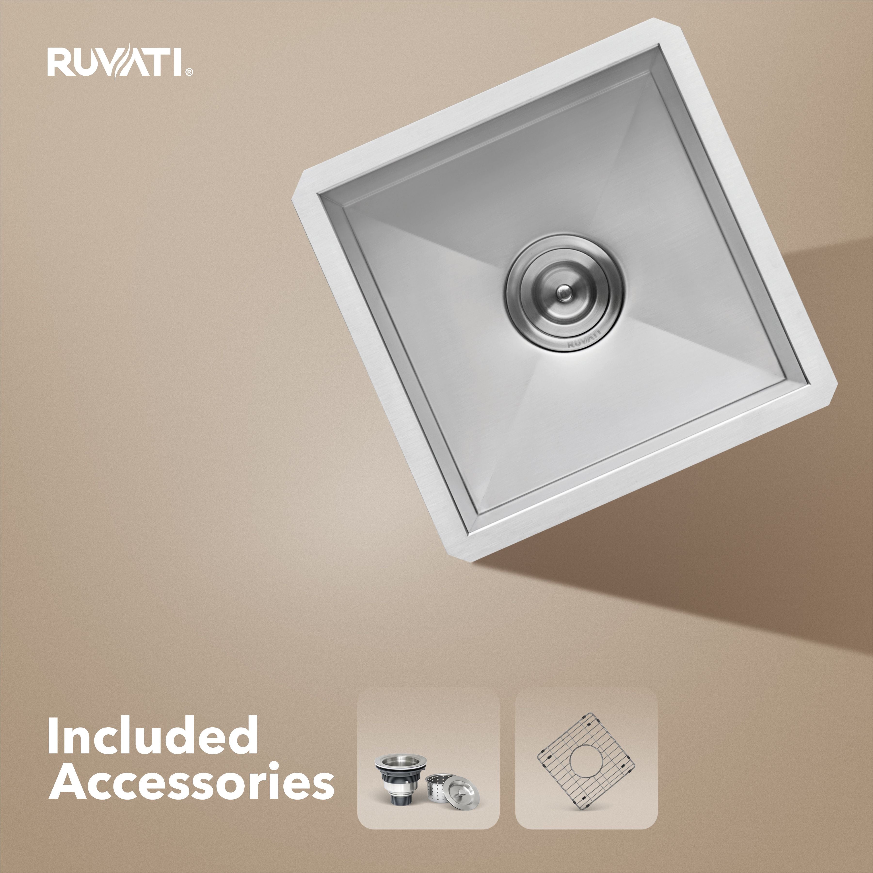 Ruvati Nesta — Tarja de Bar / Prep de 13 x 15 pulg en Acero Inoxidable — Acero Inoxidable — 2