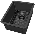 Ruvati Terraza — Tarja de Bar / Prep en Acero Inoxidable — Negro Gunmetal — 2