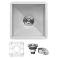 Ruvati Nesta — Tarja de Bar / Prep de 15 x 15 pulg en Acero Inoxidable — Acero Inoxidable