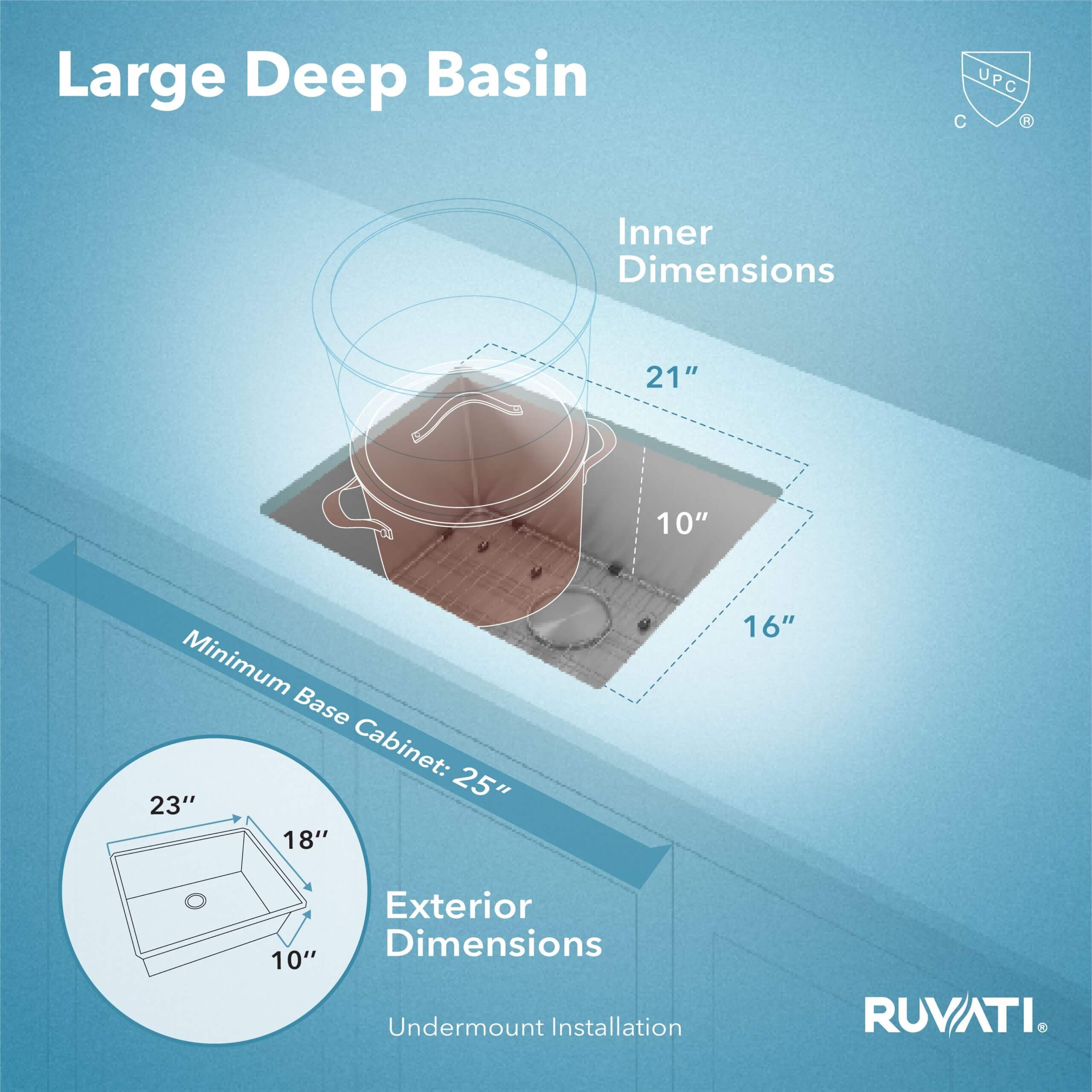 Ruvati Gravena — Tarja de Cocina en Acero Inoxidable — Acero Inoxidable — 3