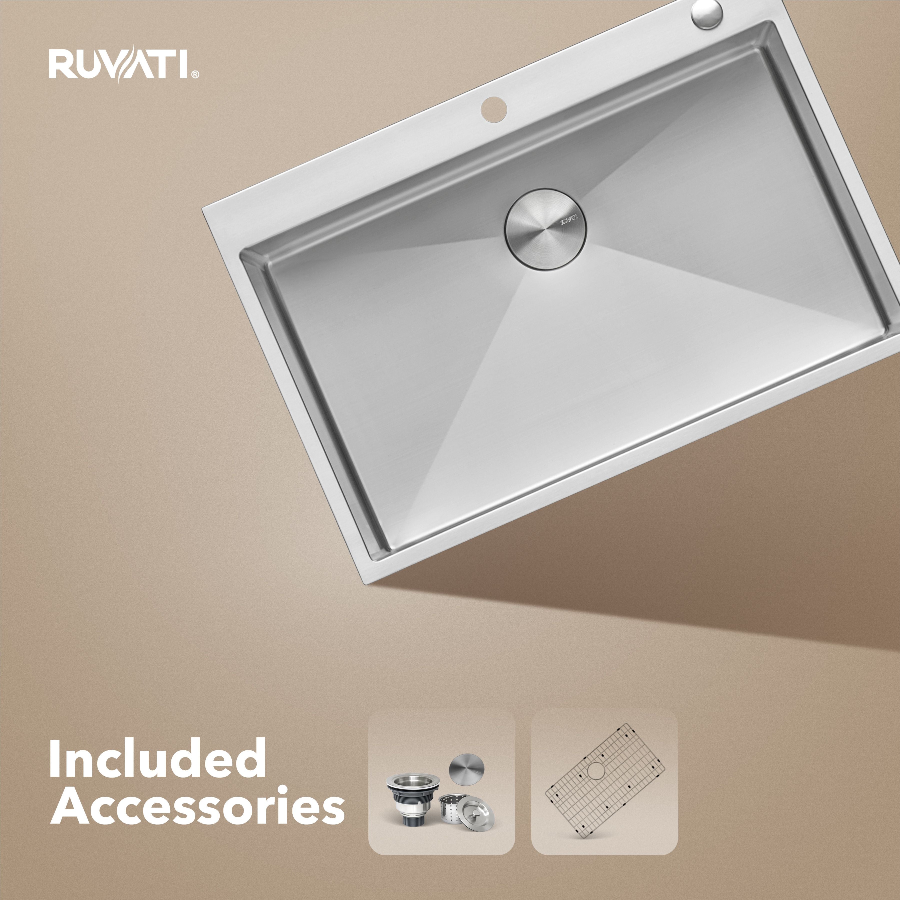 Ruvati Tirana Pro — Tarja de Cocina de 33 x 22 pulg en Acero Inoxidable — Acero Inoxidable — 2