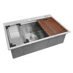 Ruvati Siena — Tarja Workstation de Cocina de 30 x 22 pulg en Acero Inoxidable — Acero Inoxidable