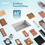 Ruvati Siena — Tarja Workstation de Cocina de 30 x 22 pulg en Acero Inoxidable — Acero Inoxidable — 4