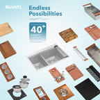 Ruvati Siena — Tarja Workstation de Cocina de 33 x 22 pulg en Acero Inoxidable — Acero Inoxidable — 4