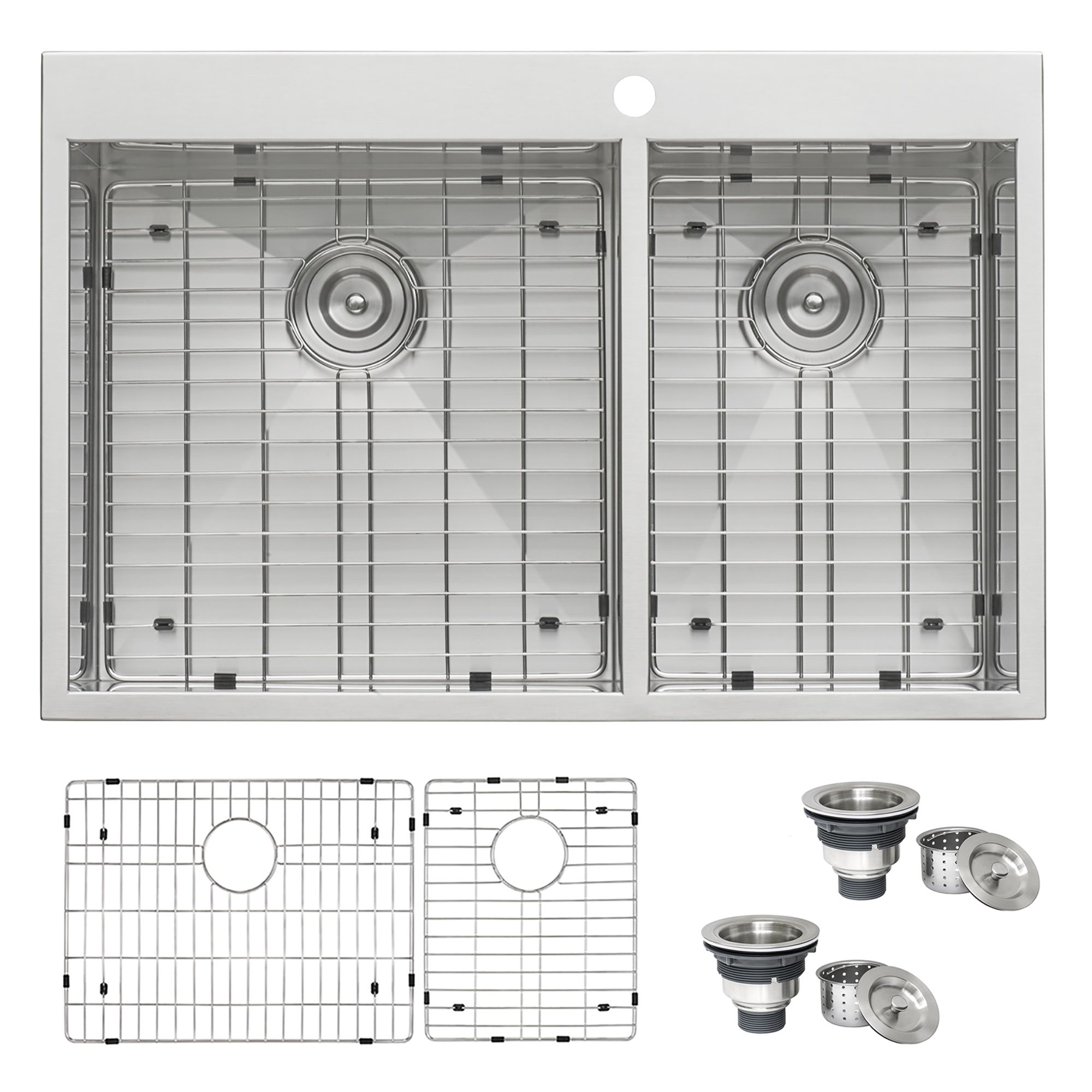 Ruvati Tirana — Tarja de Cocina de 33 x 22 pulg en Acero Inoxidable — Acero Inoxidable