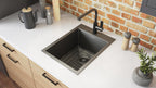 Ruvati Terraza — Tarja de Bar / Prep de 15 x 20 pulg en Acero Inoxidable — Negro Gunmetal — 4