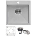 Ruvati Tirana — Tarja de Bar / Prep de 18 x 18 pulg en Acero Inoxidable — Acero Inoxidable