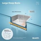 Ruvati Tirana — Tarja de Bar / Prep de 18 x 18 pulg en Acero Inoxidable — Acero Inoxidable — 4