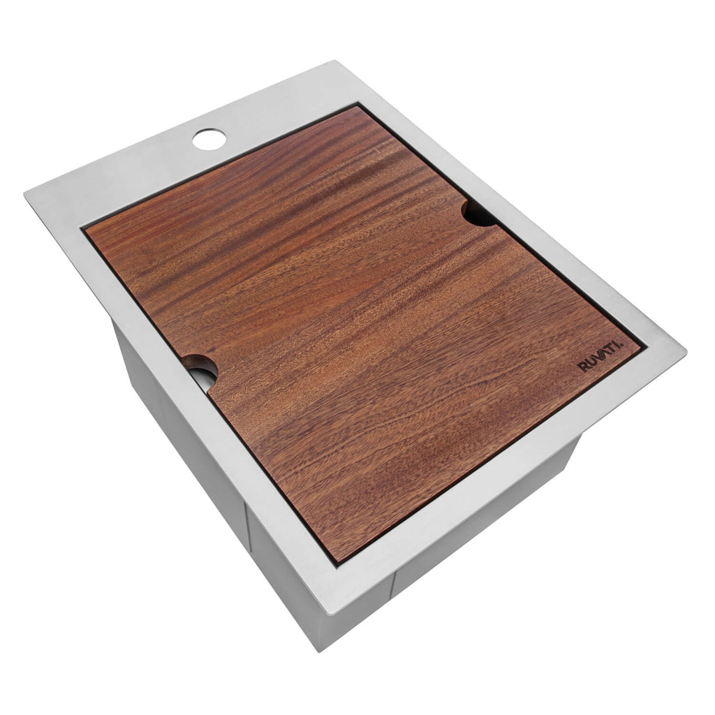 Ruvati Vino — Tarja de Bar / Prep de 15 x 20 pulg en Acero Inoxidable — Acero Inoxidable