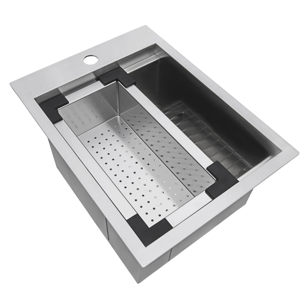 Ruvati Vino — Tarja de Bar / Prep de 15 x 20 pulg en Acero Inoxidable — Acero Inoxidable — 1