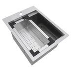 Ruvati Vino — Tarja de Bar / Prep de 15 x 20 pulg en Acero Inoxidable — Acero Inoxidable — 1