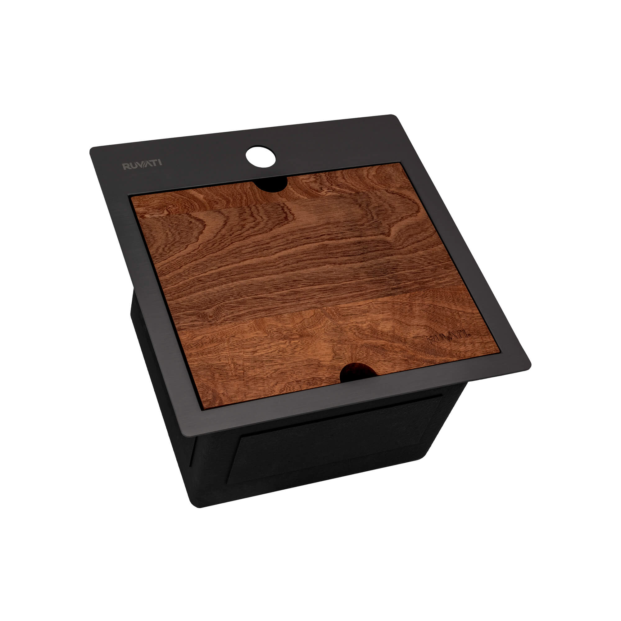Ruvati Giana — Tarja de Bar / Prep en Acero Inoxidable — Negro Gunmetal