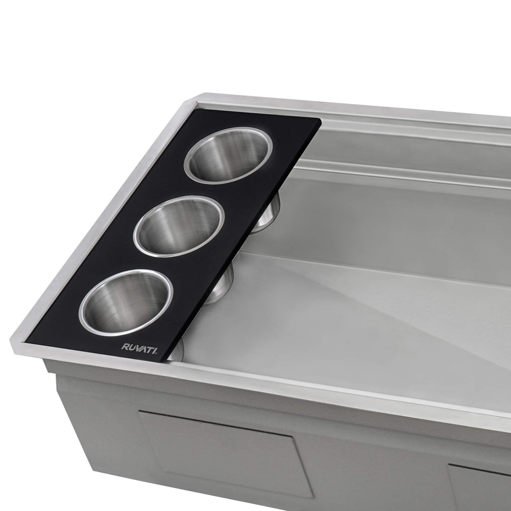 Ruvati Dual-Tier Nova — Tarja Workstation de Cocina en Acero Inoxidable — Acero Inoxidable — 3