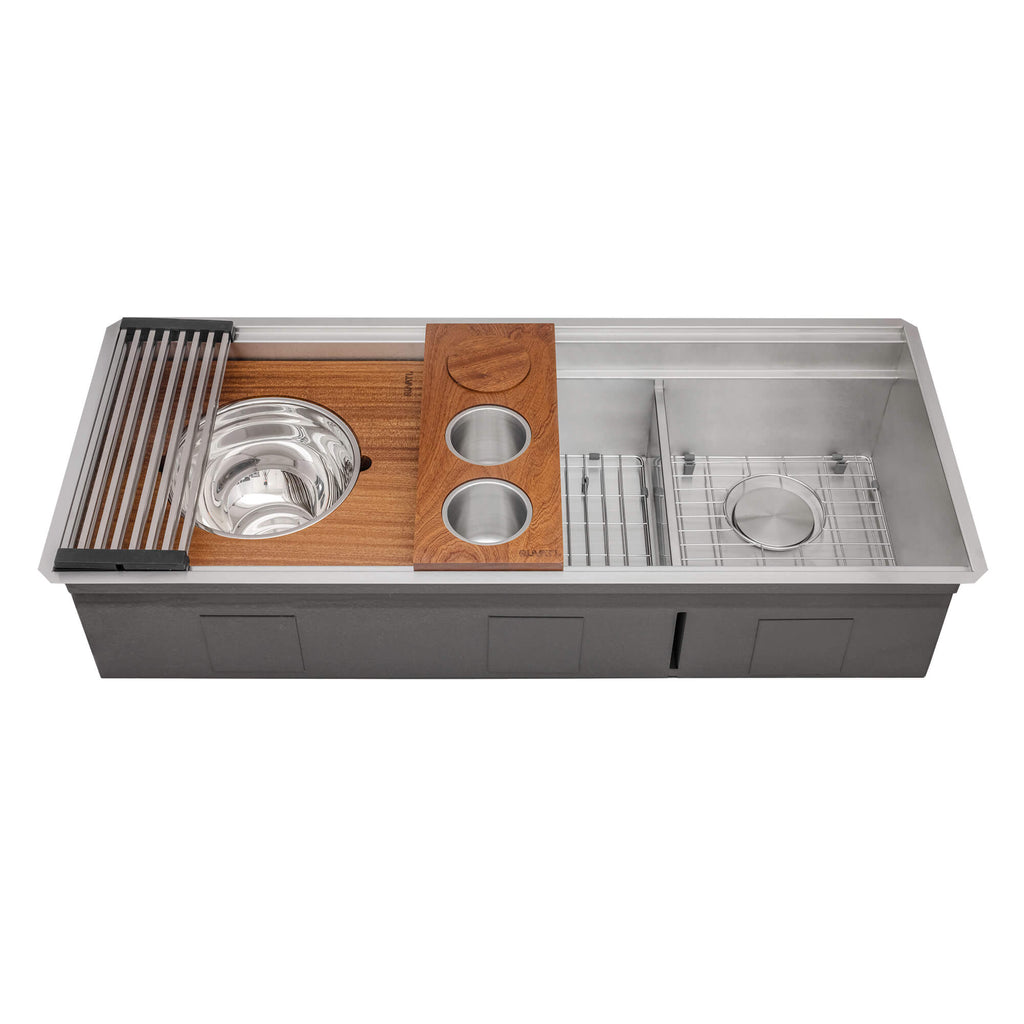 Ruvati Dual-Tier — Tarja Workstation de Cocina en Acero Inoxidable — Acero Inoxidable