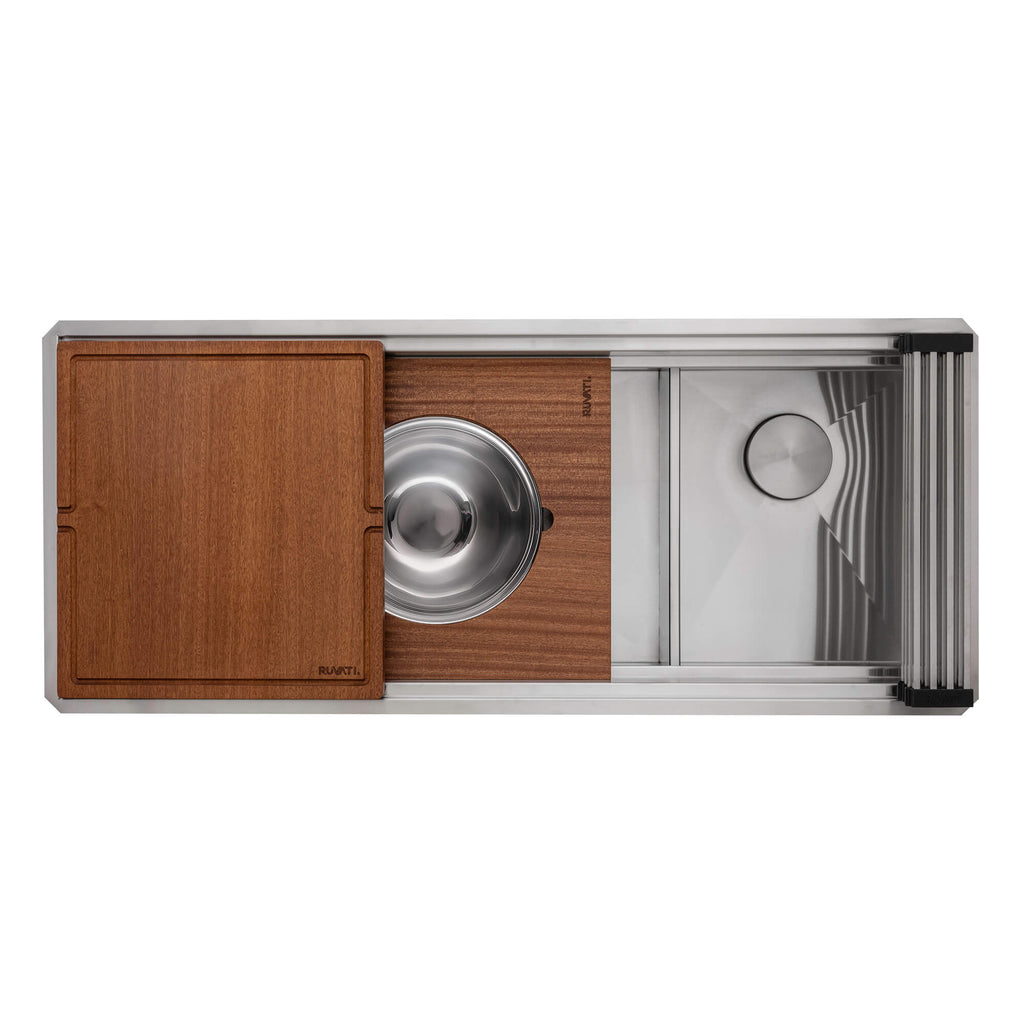 Ruvati Dual-Tier — Tarja Workstation de Cocina en Acero Inoxidable — Acero Inoxidable — 4