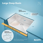 Ruvati Roma Pro — Tarja Workstation de Cocina en Acero Inoxidable — Acero Inoxidable — 1