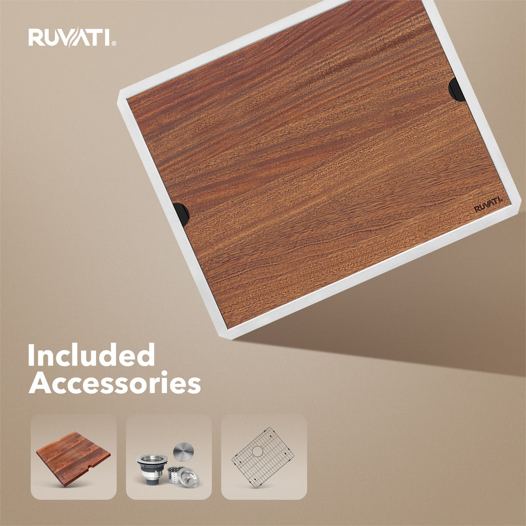 Ruvati Roma — Tarja Workstation de Cocina en Acero Inoxidable — Acero Inoxidable — 2