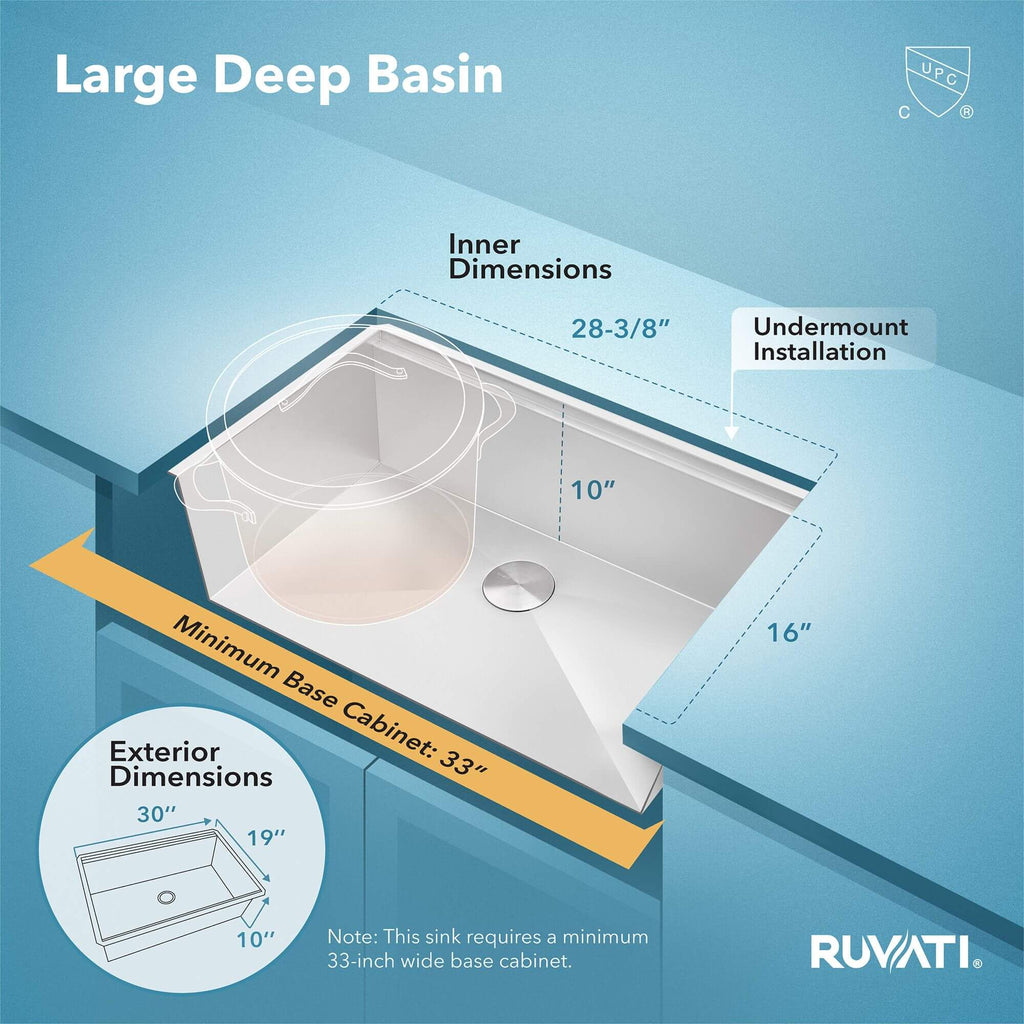 Ruvati Roma — Tarja Workstation de Cocina en Acero Inoxidable — Acero Inoxidable — 2