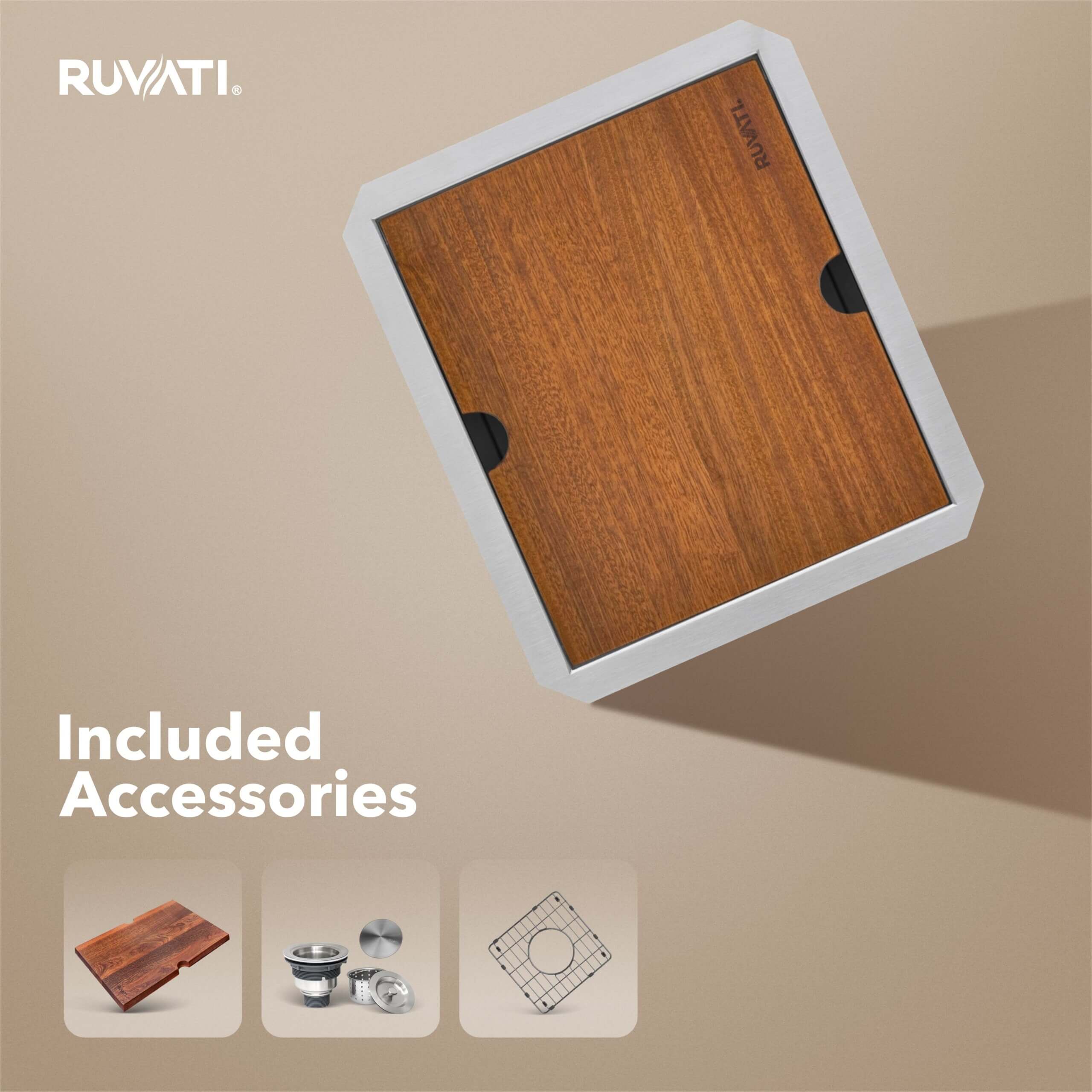Ruvati Roma — Tarja de Bar / Prep en Acero Inoxidable — Acero Inoxidable — 1