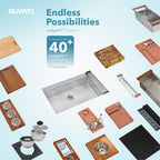 Ruvati Roma Pro — Tarja Workstation de Cocina en Acero Inoxidable — Acero Inoxidable — 4