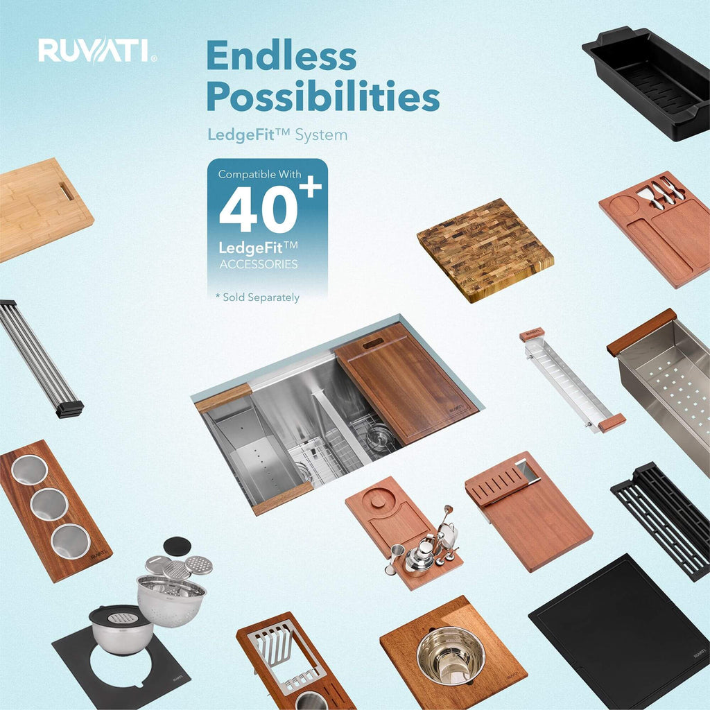Ruvati Roma Pro — Tarja Workstation de Cocina en Acero Inoxidable — Acero Inoxidable — 4