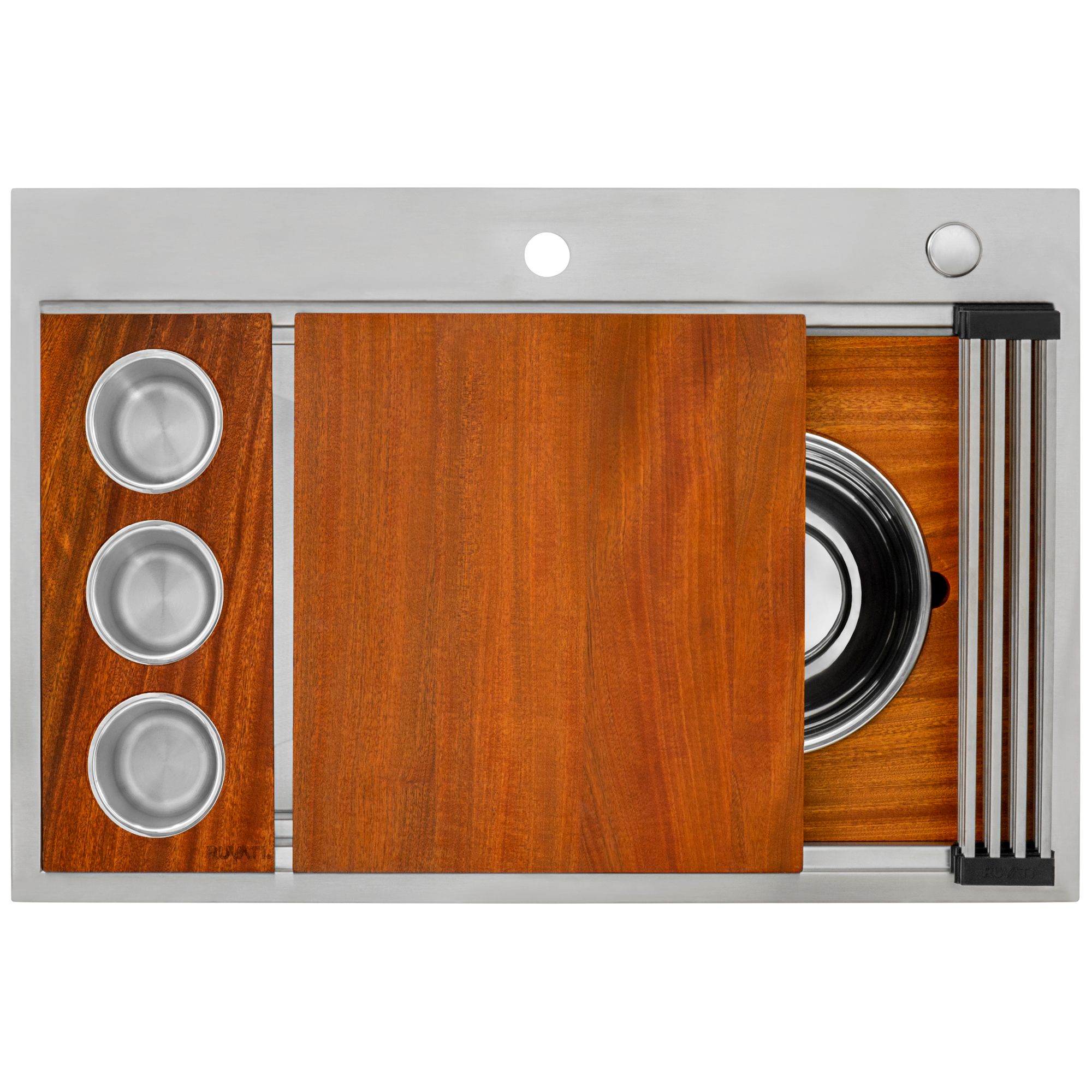 Ruvati Dual-Tier — Tarja Workstation de Cocina en Acero Inoxidable — Acero Inoxidable — 1