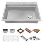 Ruvati Dual-Tier — Tarja Workstation de Cocina en Acero Inoxidable — Acero Inoxidable — 2