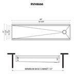 Ruvati Dual-Tier — Tarja Workstation de Cocina en Acero Inoxidable — diagrama de dimensiones