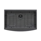 Ruvati Monaco — Tarja Farmhouse de Cocina en Acero Inoxidable — Negro Gunmetal — 4