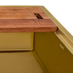 Ruvati Monaco — Tarja Farmhouse de Cocina en Acero Inoxidable — Oro Mate — 4