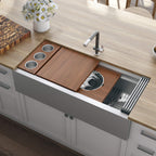 Ruvati Dual-Tier — Tarja Farmhouse de Cocina en Acero Inoxidable — Acero Inoxidable